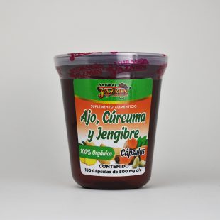 Ajo, Cúrcuma y Jengibre | 150 Cápsulas de 500mg