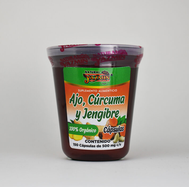 ajo, curcuma y gengibre