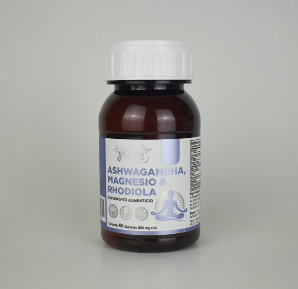 Ashwagandha con Magnesio y Rodhiola  | 60 Cápsulas 500mg